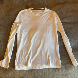 Banana Republic soft wash long sleeve crew, white, medium